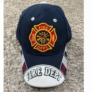 Fire Dept Hat Cap Navy Blue Maltese Cross Firefighter Baseball One Size‎